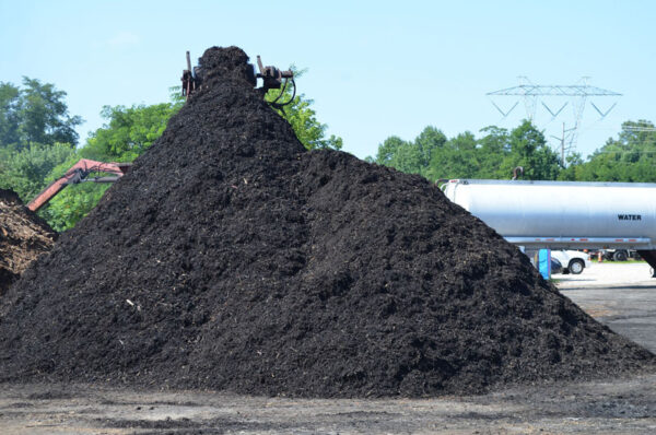 black mulch pile