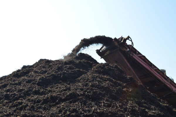 black mulch pile