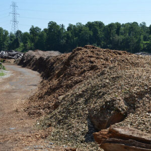 wood chips piles